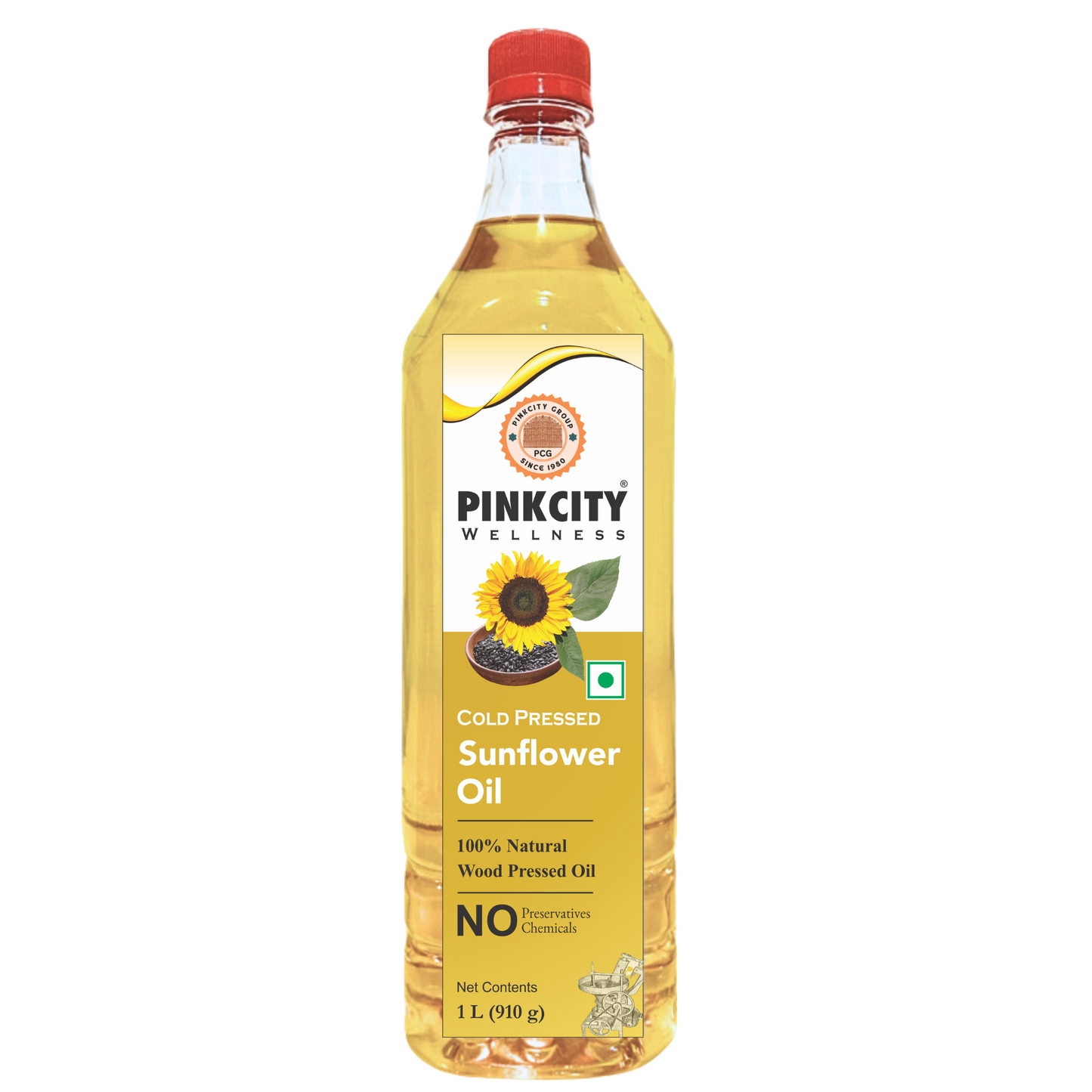 Pinkcity Wellness Cold Pressed Sunflower Oil 1 Litre Bottle