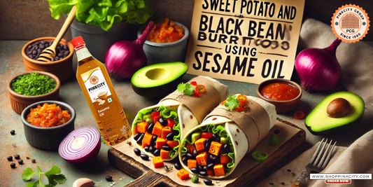 sweet potato burritos, black bean burritos, sesame oil recipe, healthy burrito, vegetarian burrito