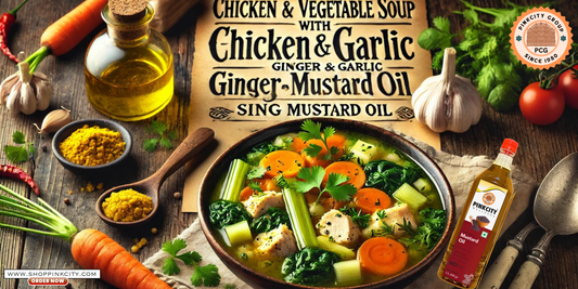 Chicken and Vegetable Soup with Ginger and Garlic using Mustard Oil