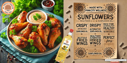 Baked Chicken Wings, Sunflower Oil Chicken Wings, Healthy Chicken Wings, Pinkcity Wellness Sunflower Oil, Crispy Baked Wings