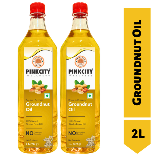 Pinkcity Wellness Wooden Cold Pressed Groundnut Oil 2 Litre | Peanut Oil