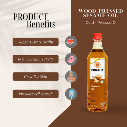 Pinkcity Wellness Wooden Cold Pressed Sesame Oil 15 Litres | Gingelly Oil | Til Oil