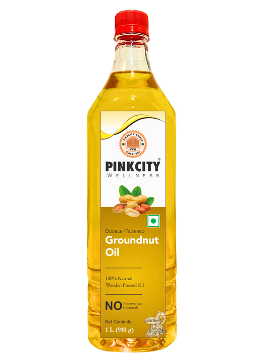 Pinkcity Wellness Wooden Cold Pressed Groundnut Oil 1 Litre | Peanut Oil